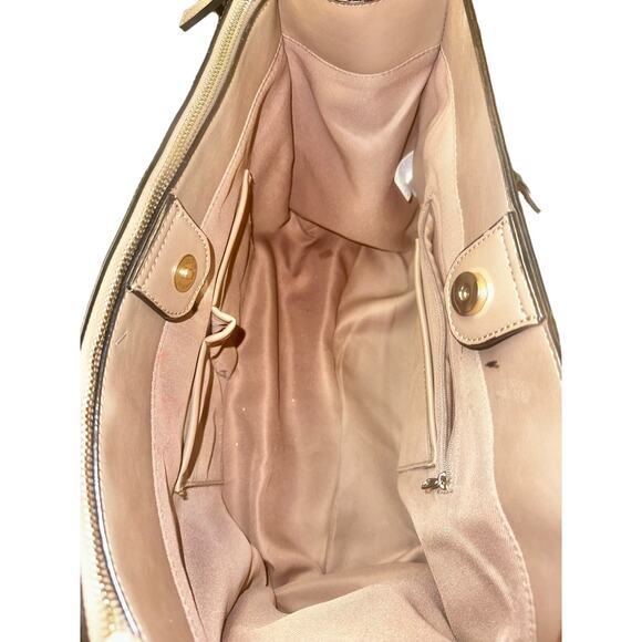 Kelly and Katie soft blue canvas large leather tote handbag - Picture 4 of 5